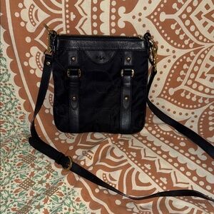 Lauren Ralph Lauren Black Crossbody Bag with Gold Hardware